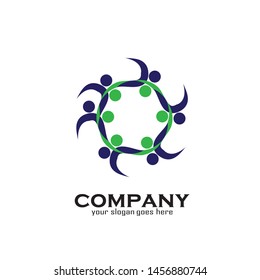 Adoption and community care Logo template vector icon
