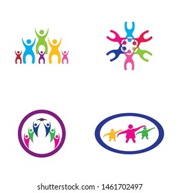 Adoption and community care Logo template vector
