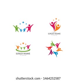Adoption and community care Logo template vector icon