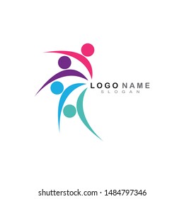 Adoption and community care Logo template vector icon