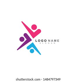 Adoption and community care Logo template vector icon