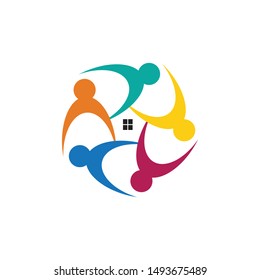 Adoption and community care Logo template vector icon