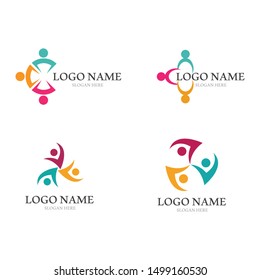 Adoption and community care Logo template vector icon