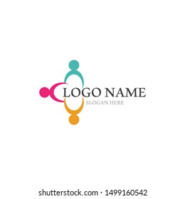 Adoption and community care Logo template vector icon