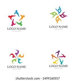 Adoption and community care Logo template vector icon
