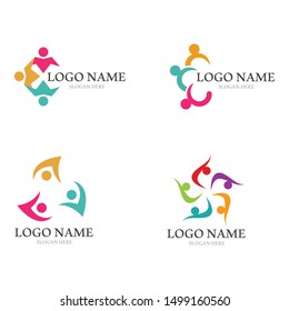 Adoption and community care Logo template vector icon