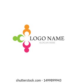 Adoption and community care Logo template vector icon