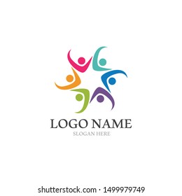 Adoption and community care Logo template vector icon