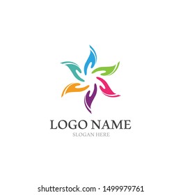 Adoption and community care Logo template vector icon