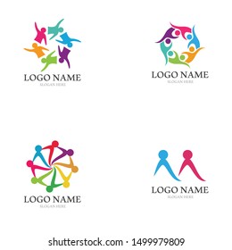 Adoption and community care Logo template vector icon