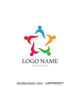 Adoption and community care Logo template vector icon