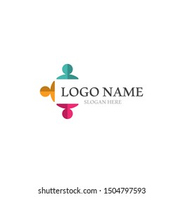 Adoption and community care Logo template vector icon