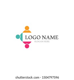 Adoption and community care Logo template vector icon