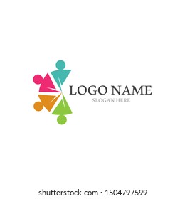 Adoption and community care Logo template vector icon