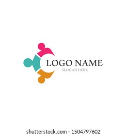 Adoption and community care Logo template vector icon