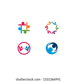 Adoption and community care Logo template vector icon