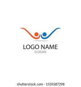 ADOPTION AND COMMUNITY CARE LOGO TEMPLATE ICON VECTOR 