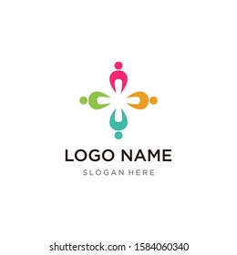 Adoption and community care Logo template vector icon