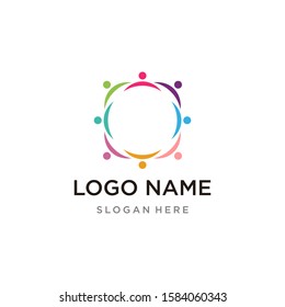 Adoption and community care Logo template vector icon