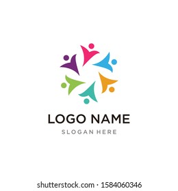 Adoption and community care Logo template vector icon