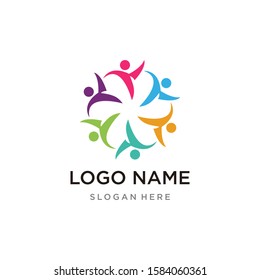Adoption and community care Logo template vector icon