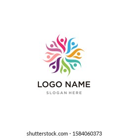 Adoption and community care Logo template vector icon