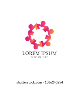 Adoption and community care Logo template vector icon