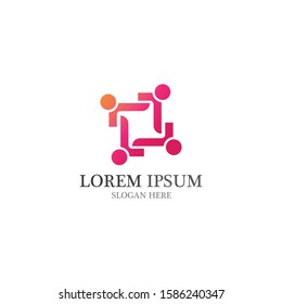 Adoption and community care Logo template vector icon