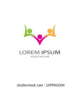 Adoption and community care Logo template vector icon