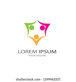 Adoption and community care Logo template vector icon