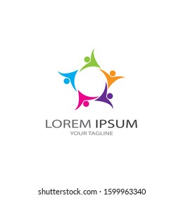 Adoption and community care Logo template vector icon