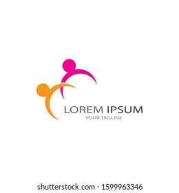 Adoption and community care Logo template vector icon