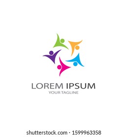 Adoption and community care Logo template vector icon