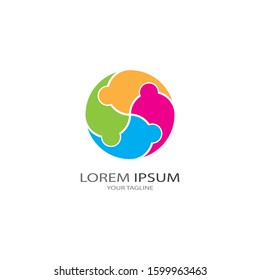 Adoption and community care Logo template vector icon