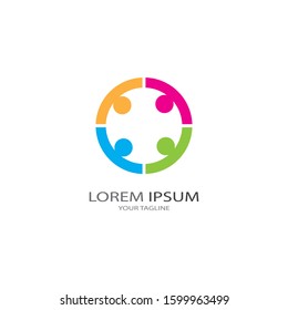 Adoption and community care Logo template vector icon