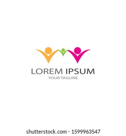 Adoption and community care Logo template vector icon