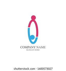 Adoption and community care Logo template vector icon