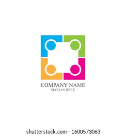 Adoption and community care Logo template vector icon