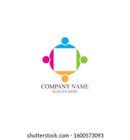 Adoption and community care Logo template vector icon