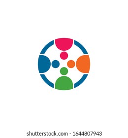 Adoption and community care Logo template vector icon