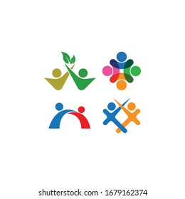 Adopción y cuidado de la comunidad Vector de plantilla de logotipo