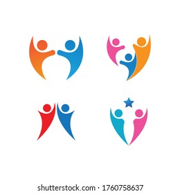Adoption and community care Logo template vector