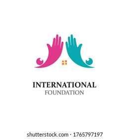 Adoption and community care Logo template vector icon for business