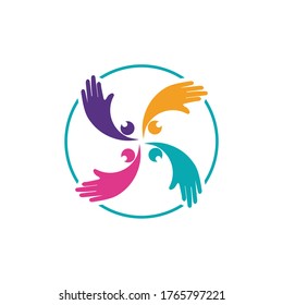 Adopción y cuidado de la comunidad Icono vectorial de la plantilla de logotipo para empresas