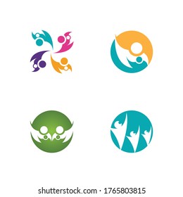 Adoption and community care Logo template vector icon for business