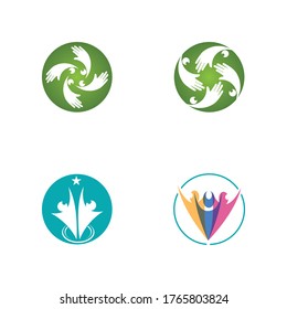 Adopción y cuidado de la comunidad Icono vectorial de la plantilla de logotipo para empresas