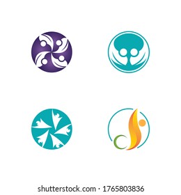 Adoption and community care Logo template vector icon for business
