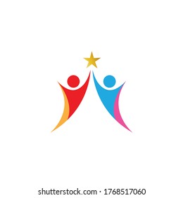 Adoption and community care Logo template vector