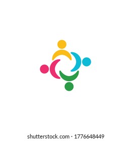 Vector de la plantilla de logotipos para adopción y cuidado de la comunidad