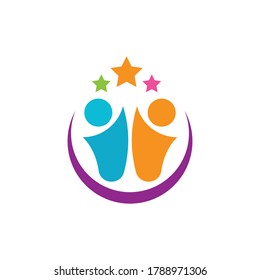 Adoption and community care Logo template vector